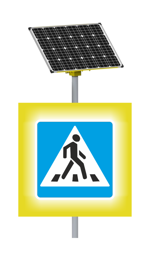 Светодиодный дорожный знак 5.19.1 автономный. Пешеходный переход знак 5.19.1. Знак 5.19.2 пешеходный. Дорожный знак 5.19.1 и 5.19.2 с желтой окантовкой.