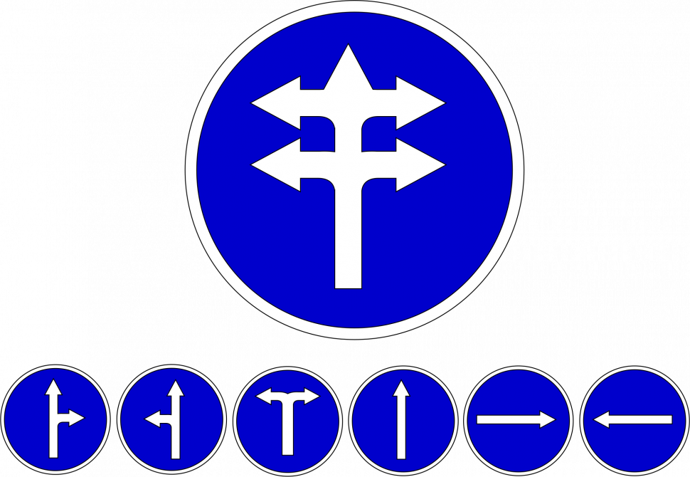 Светодиодный дистанционно-управляемый знак "Разрешенное направление движения"