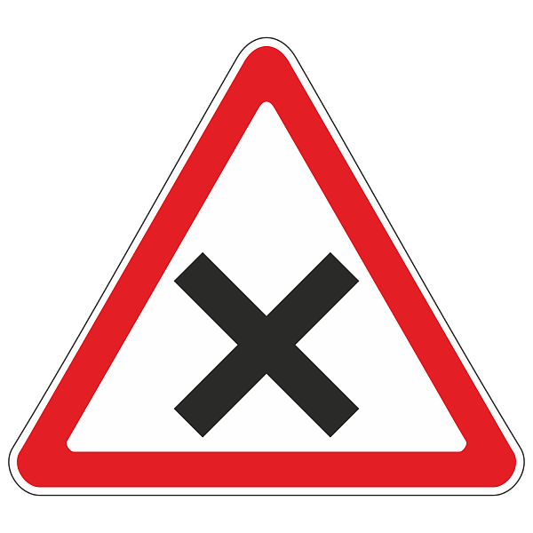 Дорожный знак 1.6 — Пересечение равнозначных дорог